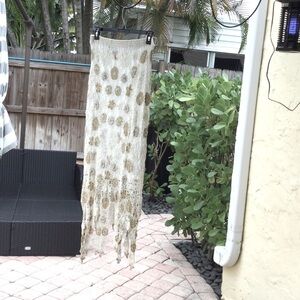 White crochet long skirt.